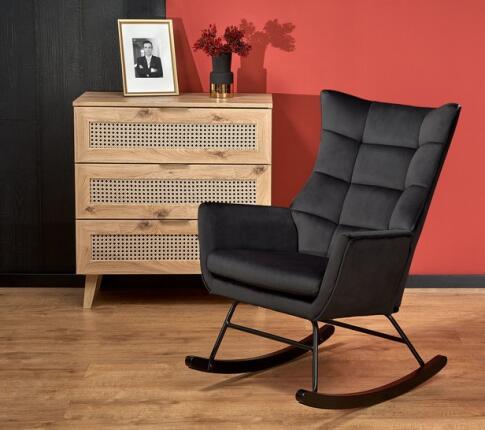 Кресло-качалка HALMAR BAZALTO черный