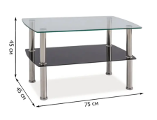Стол журнальный SIGNAL IRENE прозрачный/хром