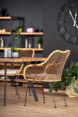 Стол обеденный HALMAR BERLIN орех/черный 160-220/85