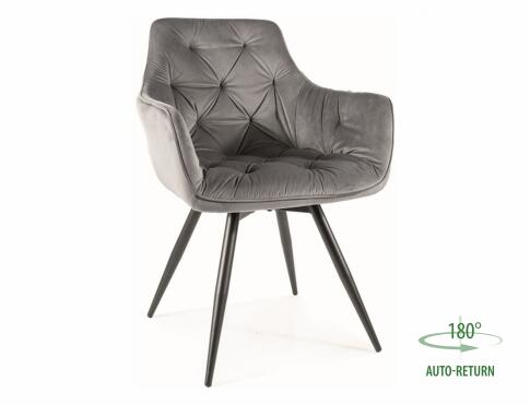 Стул SIGNAL MANGO Velvet Bluvel 14 серый/черный, поворотный