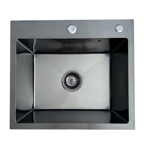 Кухонная мойка из нержавейки BLANTEK LS-5044HN Honeycomb Nano black
