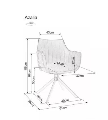 Стул SIGNAL AZALIA Velvet Bluvel 03 светло-серый/черный