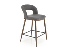 Стул барный HALMAR H114 серый/ореховый