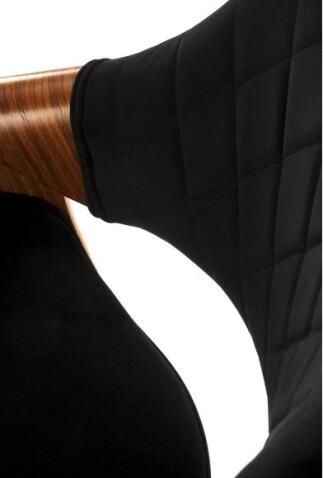 Стул барный HALMAR H124 черный/орех