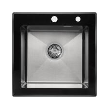 Мойка ARFEKA ECO AR 500*500 GS BLACK GLASS + SATIN Мойка ARFEKA ECO AR 500*500 GS BLACK GLASS + SATIN