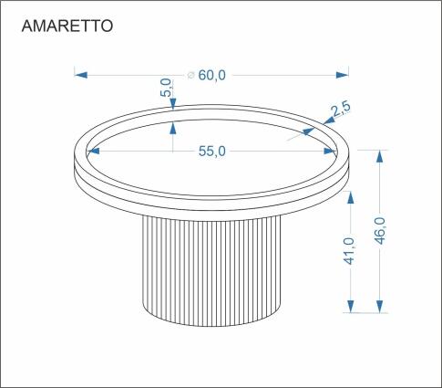 Стол журнальный HALMAR AMARETTO белый мрамор 60/46