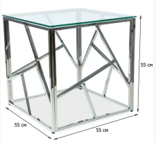Стол журнальный SIGNAL ESCADA B прозрачный/хром, 55/55/55