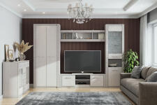 Тумба для ТВ SV-МЕБЕЛЬ (МС Гамма 20 К) (1600) Серия №4 Ясень анкор светлый/Сандал светл