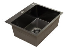 Кухонная мойка из нержавейки BLANTEK LS-5848B Nano black (+ 500B40B)