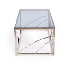 Стол журнальный HALMAR UNIVERSE дымчатый/серебристый, 120/60/45