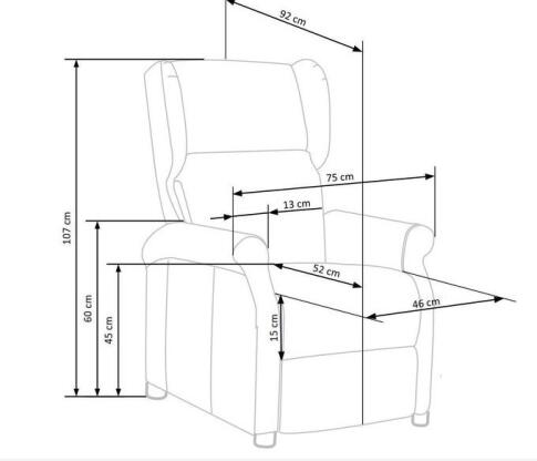 Кресло HALMAR AGUSTIN 2 раскладное, корица