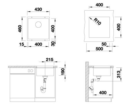 Мойка ZORG Subline 40 черный опал