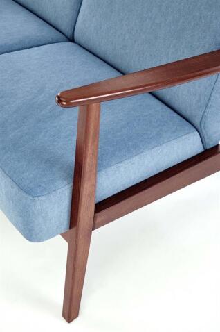 Диван HALMAR MILANO 2S tap. Castel 74 синий/орех