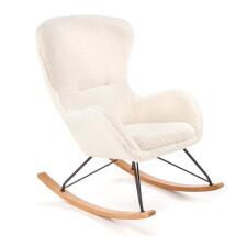 Кресло-качалка HALMAR LIBERTO 2 кремовый/натуральный/черный