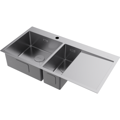 Кухонная мойка из нержавейки Omoikiri Akisame 100-2-IN-L нержавеющая сталь
