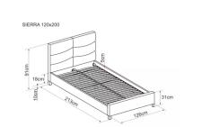 Кровать SIGNAL SIERRA Velvet Bluvel 03 светло-серый/дуб 120/200