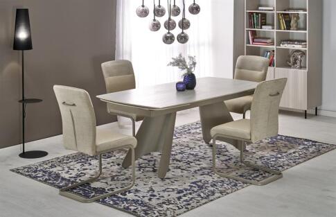 Стол обеденный HALMAR SALIX травертин/кашемир 180-260/90
