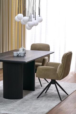 Стол обеденный HALMAR BOLERO черный дуб/черный 160-250/90