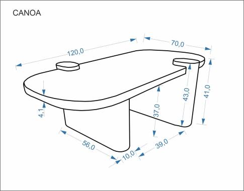 Стол журнальный HALMAR CANOA травертин/орех 120/70