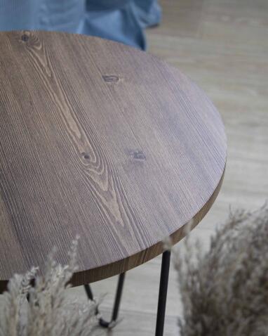 Стол журнальный Sheffilton SHT-CT79 светлый орех/черный муар