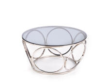 Стол журнальный HALMAR VENUS дымчатый/хром, 80/44