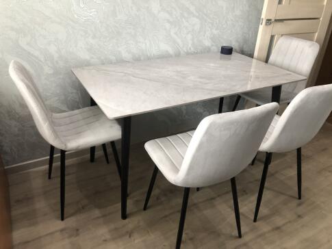 Стол обеденный SIGNAL IVY серый/черный 140/80