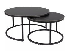 Комплект SIGNAL FERRANTE D (2 стола журнальных) черный мрамор/черный мат