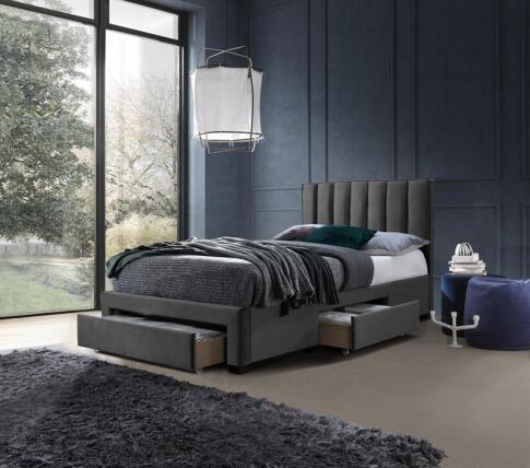 Кровать HALMAR GRACE Velvet серый, 120/200 Кровать HALMAR GRACE Velvet серый, 120/200