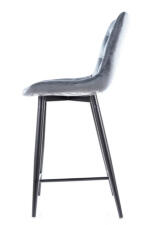 Стул барный SIGNAL CHIC H-2 Velvet Bluvel 14 серый/черный