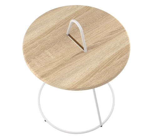 Стол журнальный Sheffilton SHT-CT36 артикул SHT-СЖ18 белый муар/дуб сонома