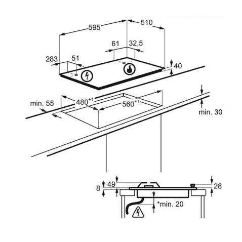Поверхность газовая ELECTROLUX EGS6436RK