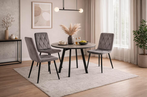 Стол ВВР Элип Камень темный/черный профиль, ЛДСП