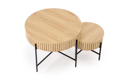 Комплект HALMAR DANTE (2 стола журнальных) натуральный/черный