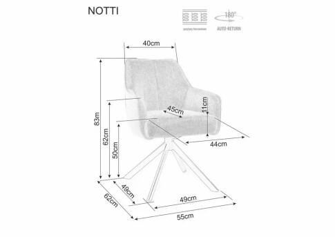 Стул SIGNAL NOTTI Leo 32 темно-бежевый/черный, поворотный