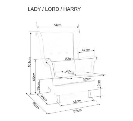 Кресло SIGNAL LORD Velvet Bluvel 68 карри/венге