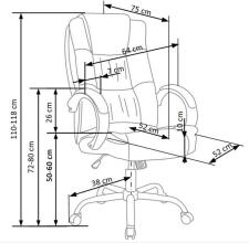 Кресло компьютерное HALMAR RELAX бежевый/хром