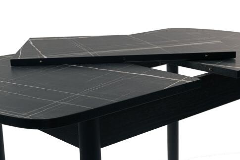 Стол ВВР Раздвижной пластиковый Черный Тунис/Прямое черный, 110-150/70