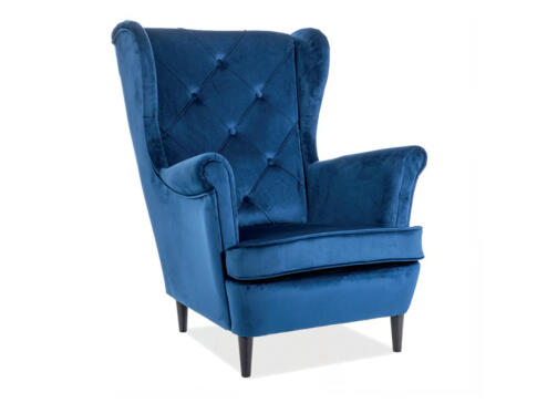 Кресло SIGNAL LADY Velvet Bluvel 86 темно-синий/венге