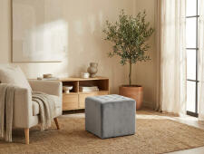 Пуф SIGNAL LORI Velvet Bluvel 03 светло-серый