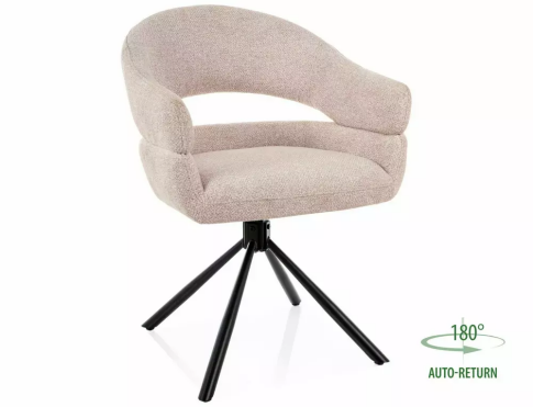 Стул SIGNAL BORGO Leo 23 светло-бежевый/черный, поворотный