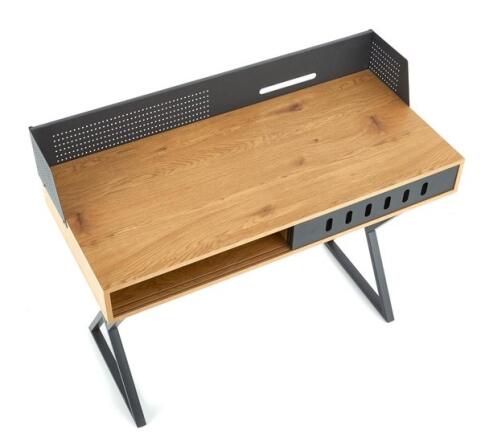 Стол компьютерный HALMAR B43 дуб золотой/черный