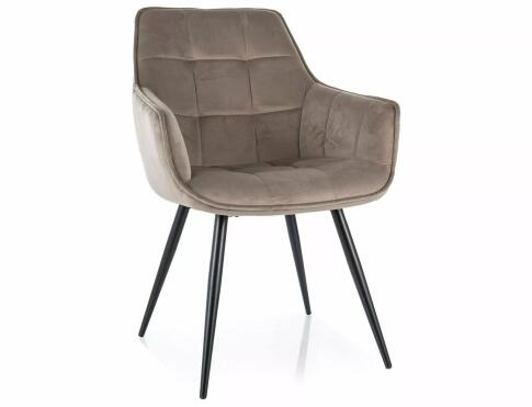 Стул SIGNAL LILIA Velvet Bluvel 40 темно-бежевый/черный