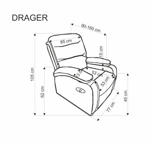 Кресло HALMAR DRAGER раскладное, зеленый
