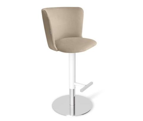 Стул барный Sheffilton SHT-ST36/S128 ванильный крем/хром/белый муар Стул барный Sheffilton SHT-ST36/S128 ванильный крем/хром/белый муар