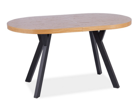 Стол обеденный SIGNAL DOMINGO II дуб/черный 140-272/80