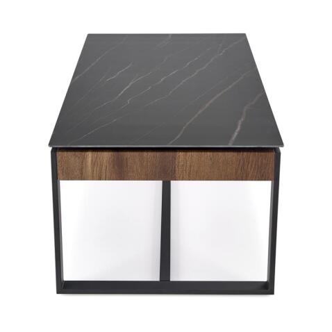 Стол журнальный HALMAR RAMONA черный мрамор/ореховый