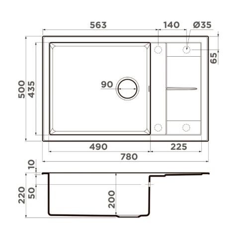 Кухонная мойка Omoikiri Sumi 78A-LB-GB Artceramic/графит