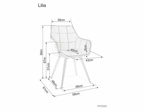 Стул SIGNAL LILIA Velvet Bluvel 14 серый/черный