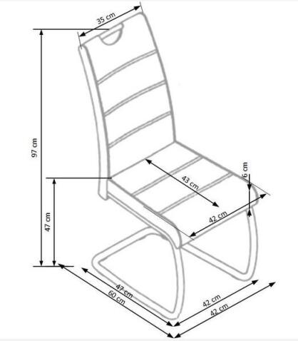 Стул HALMAR K211 серый/хром