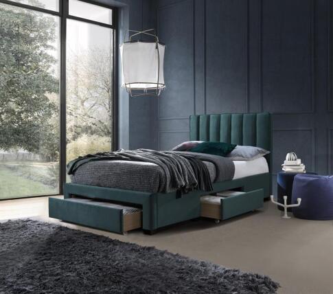 Кровать HALMAR GRACE Velvet темно-зеленый, 120/200 Кровать HALMAR GRACE Velvet темно-зеленый, 120/200